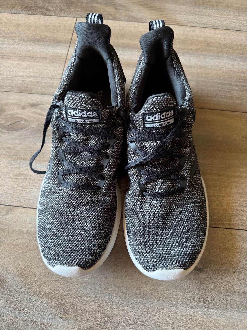 adidas Black & White Knit Cloudfoam Sneakers
